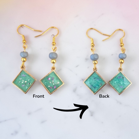 Ohrringe mit Perle und Resinanhänger