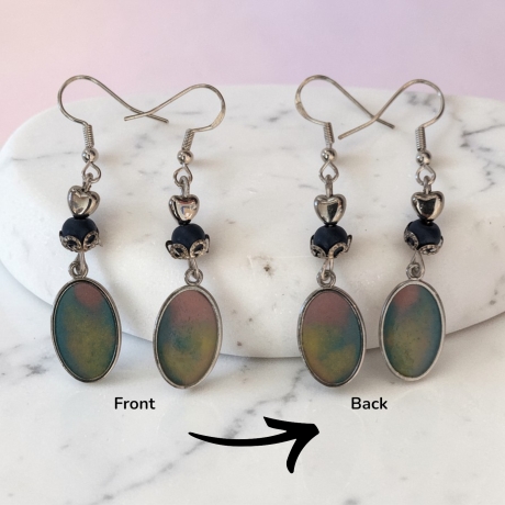 Ohrringe mit Perle und Resinanhänger