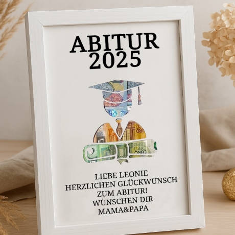 Personalisiertes Abitur Geldgeschenk für Jungen und Mädchen