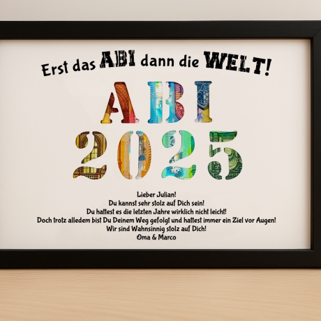 Personalisiertes Abitur Geldgeschenk für Jungen und Mädchen