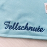 Besticktes Hundetuch Mint Fusselbein oder Hellblau Fellschnute