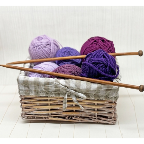 Handstulpen mit Daumenloch Strick Blau Lila Umfang bis ca 23 cm