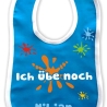 Baby Lätzchen farbiger Saum ICH ÜBE NOCH bedruckt mit Namen