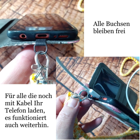 Handytasche Handyhülle Smartphonhülle mit Band zum umhängen Pink