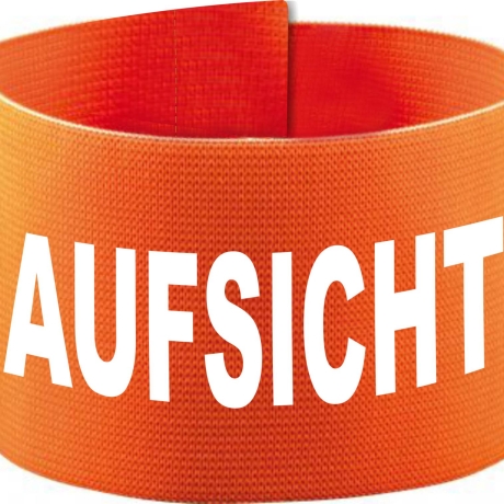 Klett-Armbinde 10 cm Höhe bedruckt mit AUFSICHT