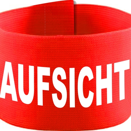 Klett-Armbinde 10 cm Höhe bedruckt mit AUFSICHT