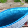 Gesteppte Tasche | Jeans Upcycling Patchwork | Stickerei | Türkis