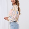 Boho Crop Häkel Spitze Top Bohemian Cut out Bluse Stickerei S-L