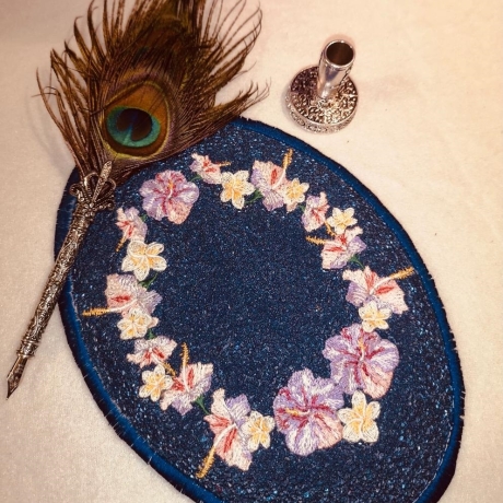 Blumenrahmen Stickdatei – Tropisches Blumenmotiv als Rahmen