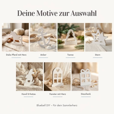 Wechselmotiv für Teelichthalter aus Gips, div. Motive ohne Halter