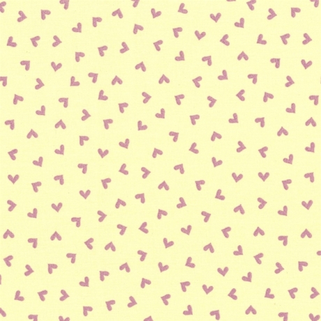 beschichtete Baumwolle Herzen gelb lila AU Maison Hearts yellow