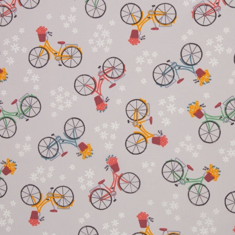 beschichtete Baumwolle Leona Fahrrad hellgrau Fahrräder grau
