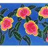 Unisex Pareo Blumen, bunt, 2-seitig Fransen, Handarbeit, ba 01