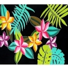 Unisex Pareo Blumen, bunt, 2-seitig Fransen, Handarbeit, ba 04