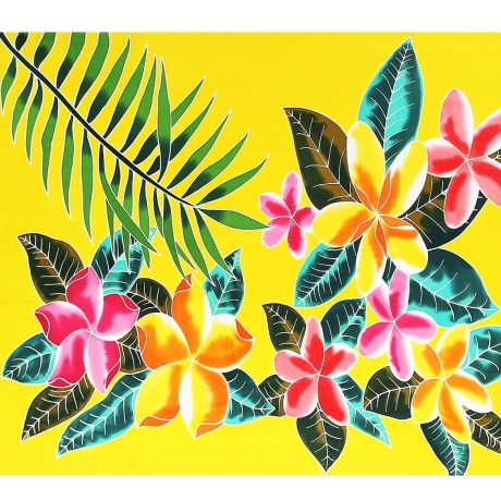 Unisex Pareo Blumen, bunt, 2-seitig Fransen, Handarbeit, ba 05