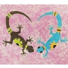 Pareo Eidechse, bunt, 2-seitig Fransen, Handarbeit, ba 09