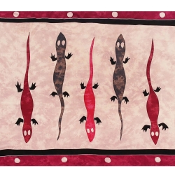 Pareo Gekko, bunt, 2-seitig Fransen, Handarbeit, ba 013