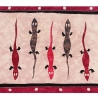 Pareo Gekko, bunt, 2-seitig Fransen, Handarbeit, ba 013