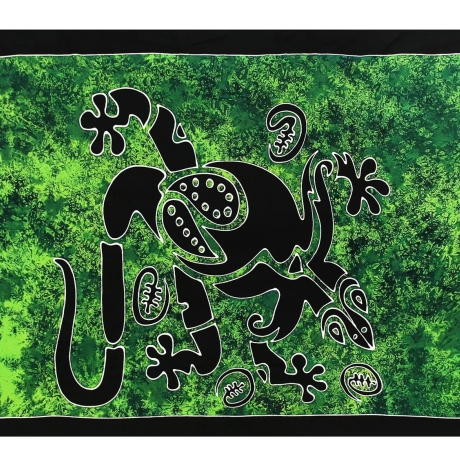 Pareo Gekko, bunt, 2-seitig Fransen, Handarbeit, ba 015