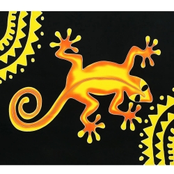 Pareo Gekko, bunt, 2-seitig Fransen, Handarbeit, ba 017