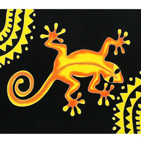 Pareo Gekko, bunt, 2-seitig Fransen, Handarbeit, ba 017