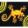 Pareo Gekko, bunt, 2-seitig Fransen, Handarbeit, ba 017