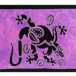 Pareo Gekko, bunt, 2-seitig Fransen, Handarbeit, ba 018