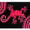 Pareo Gekko, bunt, 2-seitig Fransen, Handarbeit, ba 019