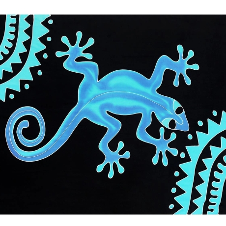 Pareo Gekko, bunt, 2-seitig Fransen, Handarbeit, ba 020