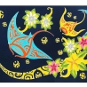 Pareo Meerestiere, bunt, 2-seitig Fransen, Handarbeit, ba 023