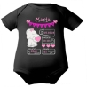 Baby Body kurz WELCOME GIRL personalisiert mit Geburtsdaten+Name