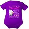 Baby Body kurz WELCOME GIRL personalisiert mit Geburtsdaten+Name