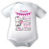 Baby Body kurz WELCOME GIRL personalisiert mit Geburtsdaten+Name