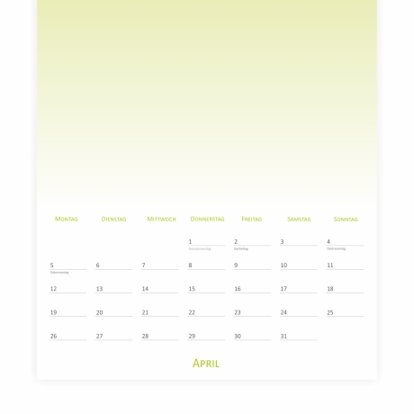 Fotokalender Bastelkalender Verlauf mit Feiertagen 2025