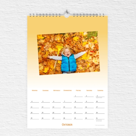 Fotokalender Bastelkalender Verlauf mit Feiertagen 2025