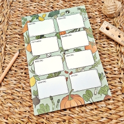 A5 Wochenplaner für Mahlzeiten, Kochplaner Notizblock | 50 Seiten