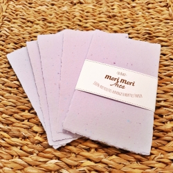 Handgeschöpftes Papier | 10 Bögen 13x8,5 cm | Lila Büttenpapier