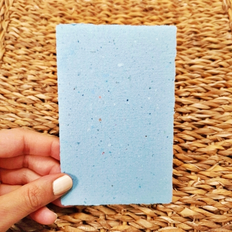 Handgeschöpftes Papier | 10 Bögen 13x8,5 cm | Blaues Büttenpapier