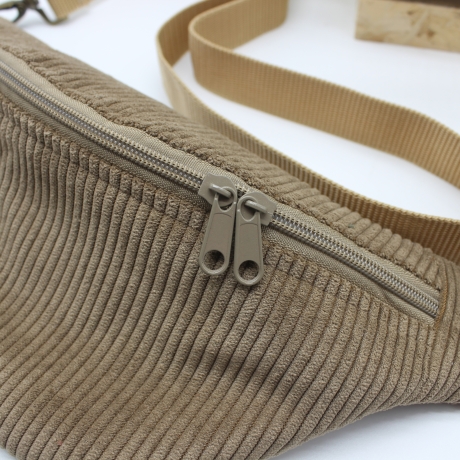 Bauchtasche Cord Braun Leo Print Unikat Handmade