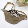 Bauchtasche Cord Braun Leo Print Unikat Handmade