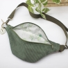 Bauchtasche Cord Khaki Ginko Blätter Unikat Handmade