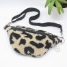 Bauchtasche Teddyplüsch Leoprint handgenähtes Unikat