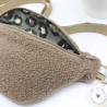 Bauchtasche Teddyplüsch Braun Leoprint Unikat Handmade