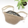 Bauchtasche Teddyplüsch Braun Leoprint Unikat Handmade