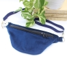 Bauchtasche Samt Dunkelblau Cross Body Bag Unikat Handmade