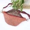 Bauchtasche Cord Koralle Rot Beige Cross Body Bag Unikat Handmade