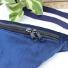 Bauchtasche Samt Dunkelblau Cross Body Bag Unikat Handmade