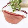 Bauchtasche Cord Koralle Rot Beige Cross Body Bag Unikat Handmade