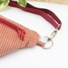 Bauchtasche Cord Koralle Rot Beige Cross Body Bag Unikat Handmade