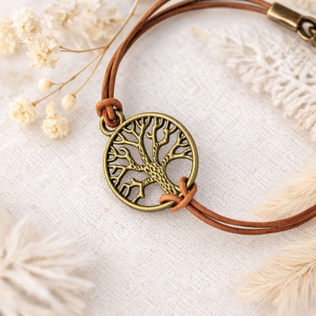 Lederarmband Lebensbaum – Armband mit Symbol
